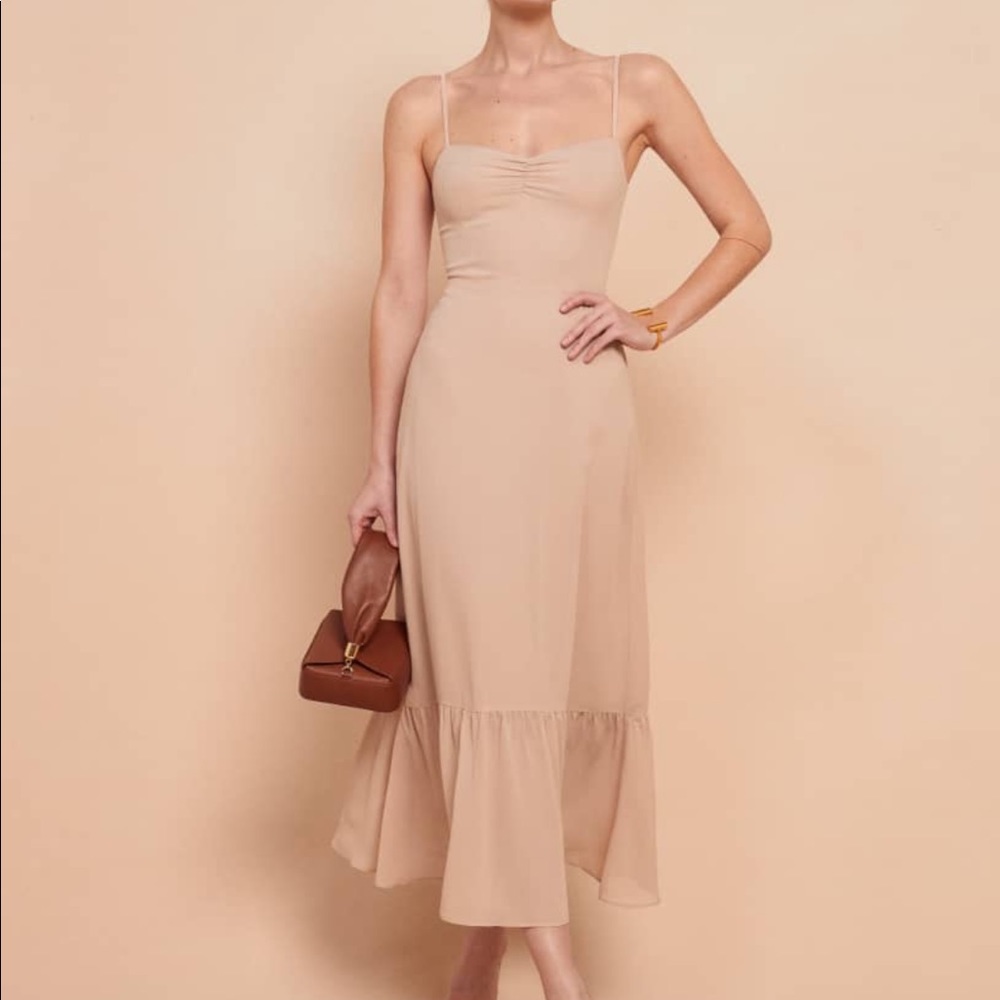 NEW Reformation Emersyn Dress (Champagne) NWT